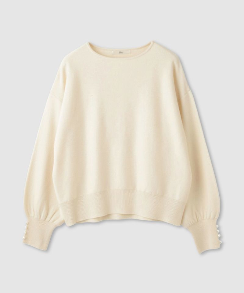 Idnes  横リブパールボタンニット レディース商品画像-21