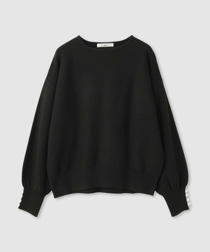 Idnes  横リブパールボタンニット レディース商品画像-22