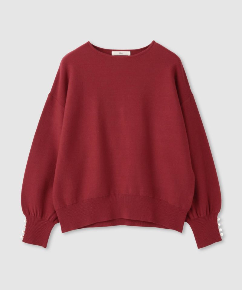 Idnes  横リブパールボタンニット レディース商品画像-23