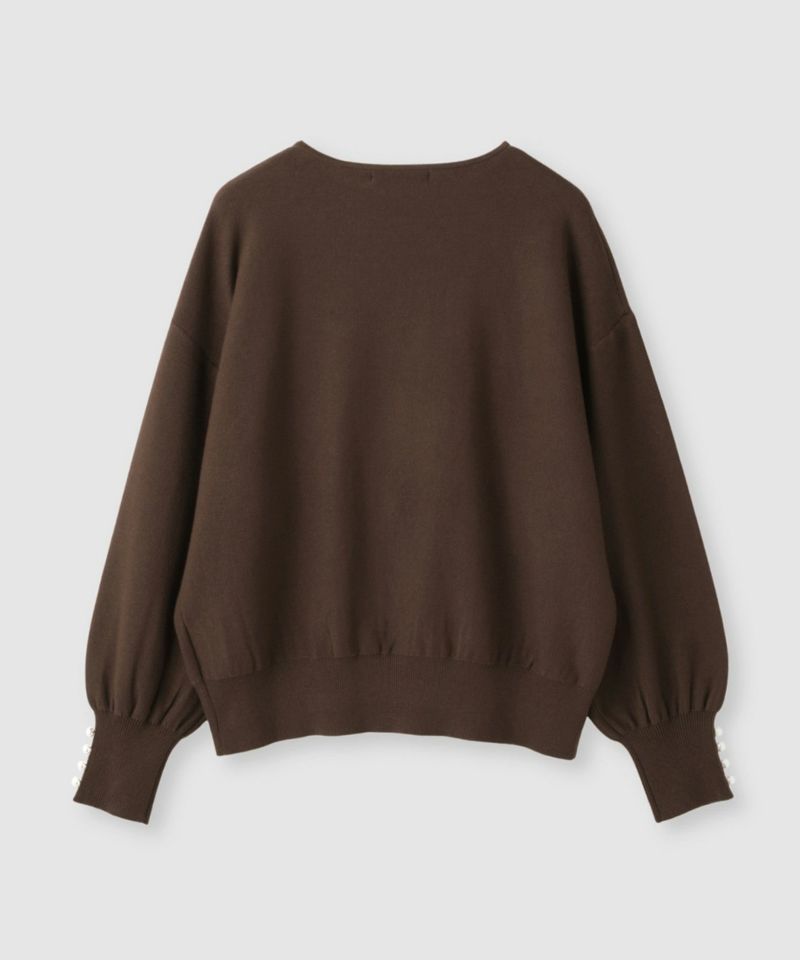 Idnes  横リブパールボタンニット レディース商品画像-24
