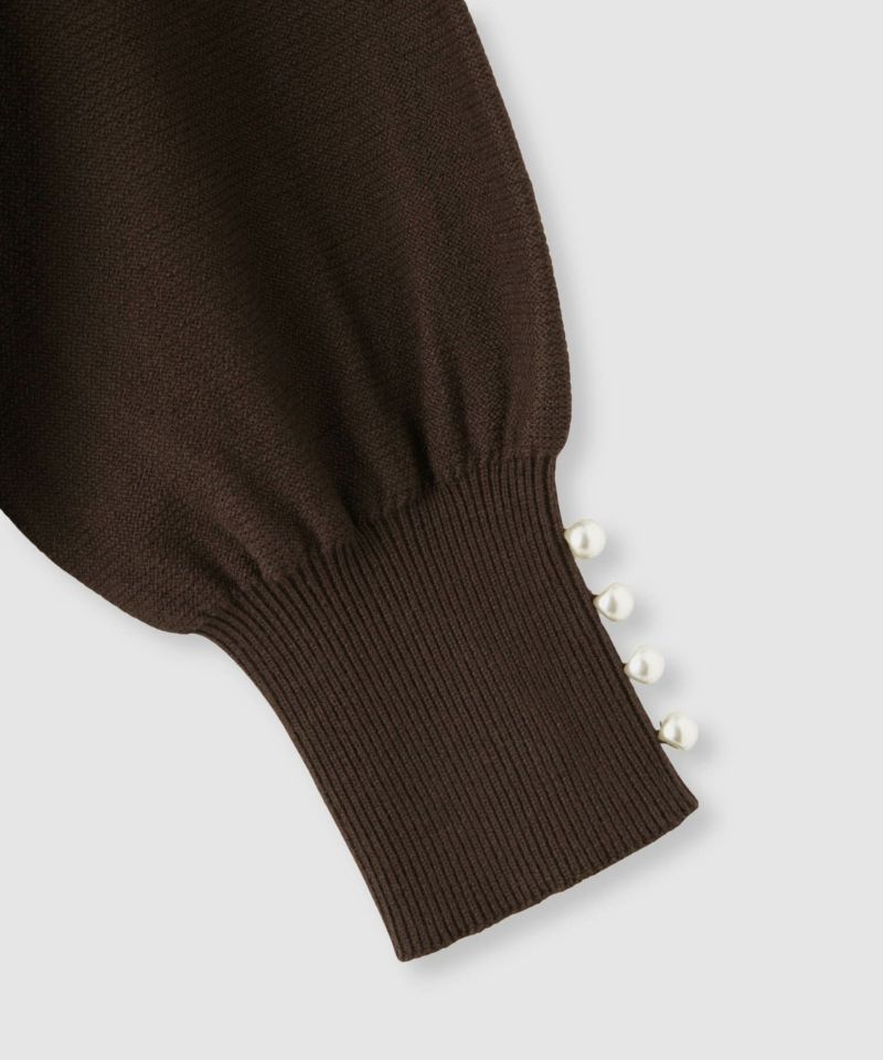 Idnes  横リブパールボタンニット レディース商品画像-26