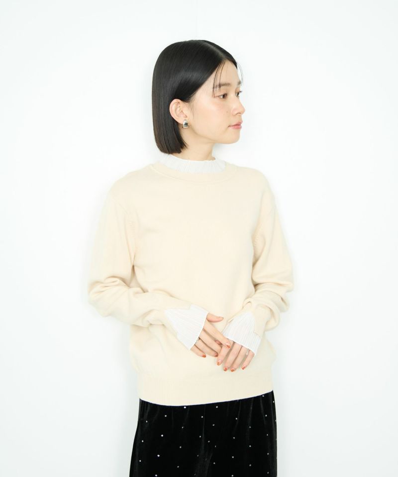 [値下げ]Idnes  襟プリーツドッキングニット レディース商品画像-4