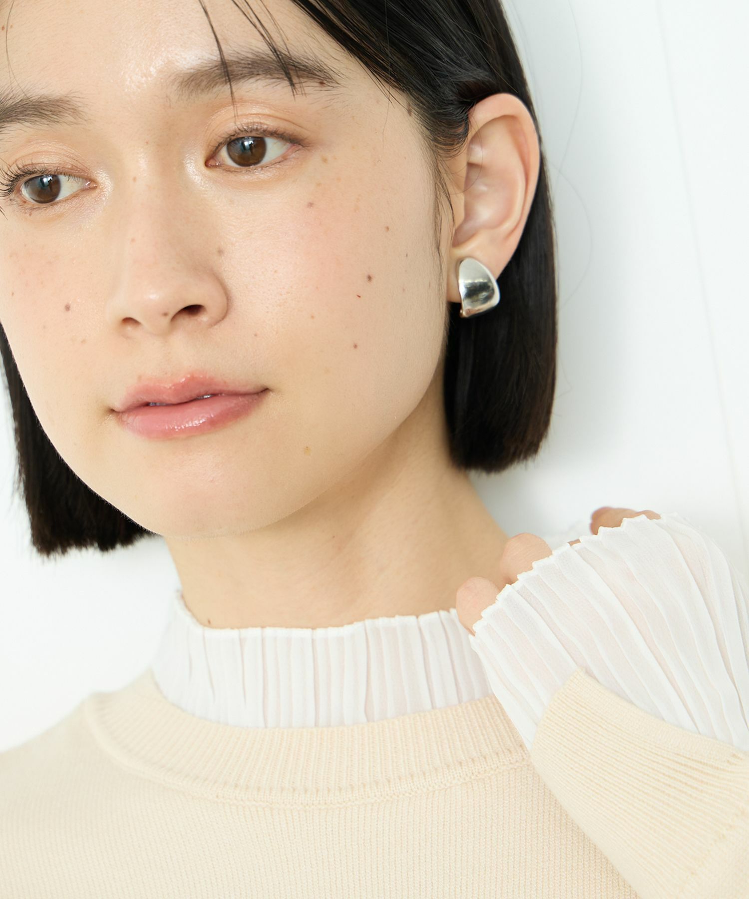 [さらに50%OFF]Idnes  襟プリーツドッキングニット レディース商品サムネイル-7