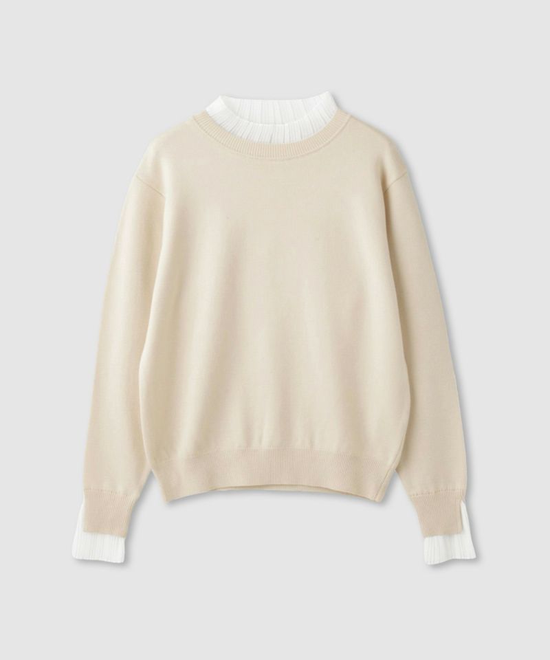 Idnes  襟プリーツドッキングニット レディース商品画像-17