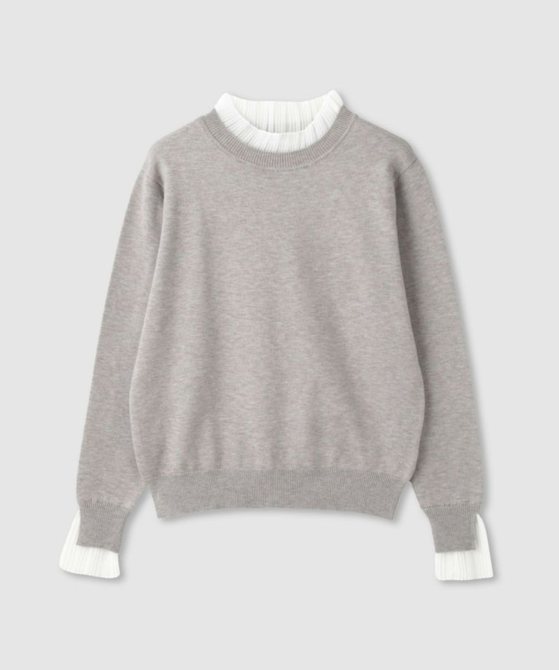 Idnes  襟プリーツドッキングニット レディース商品画像-18