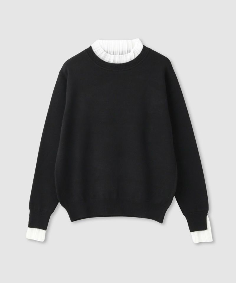 Idnes  襟プリーツドッキングニット レディース商品画像-19