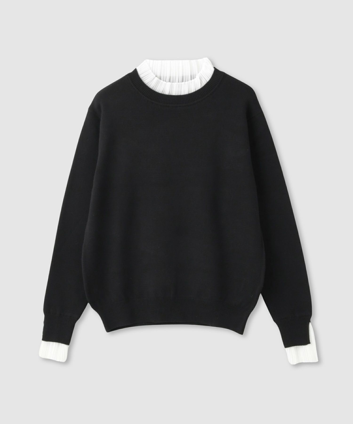 Idnes  襟プリーツドッキングニット レディース商品画像-19