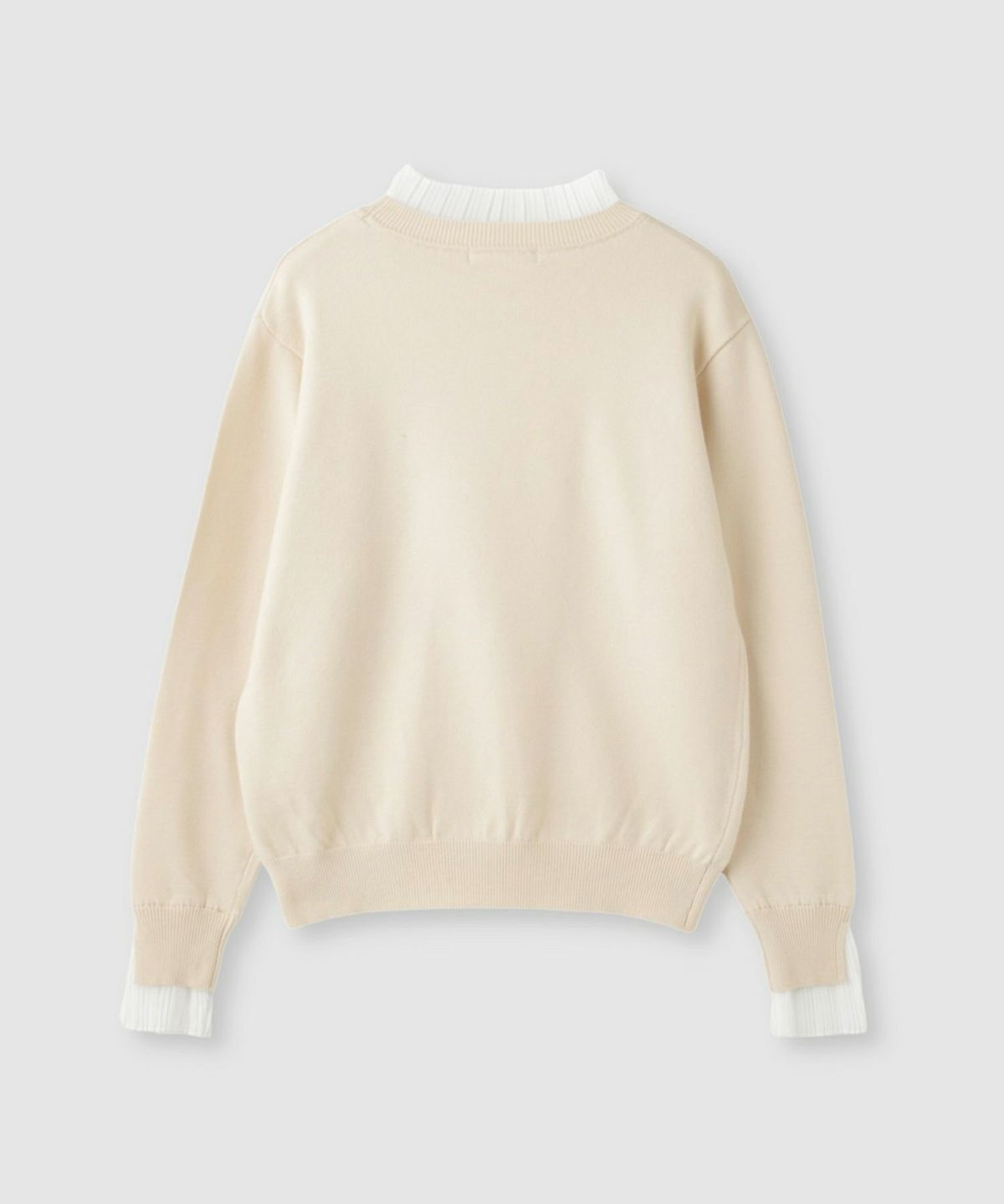  Idnes 襟プリーツドッキングニット レディース