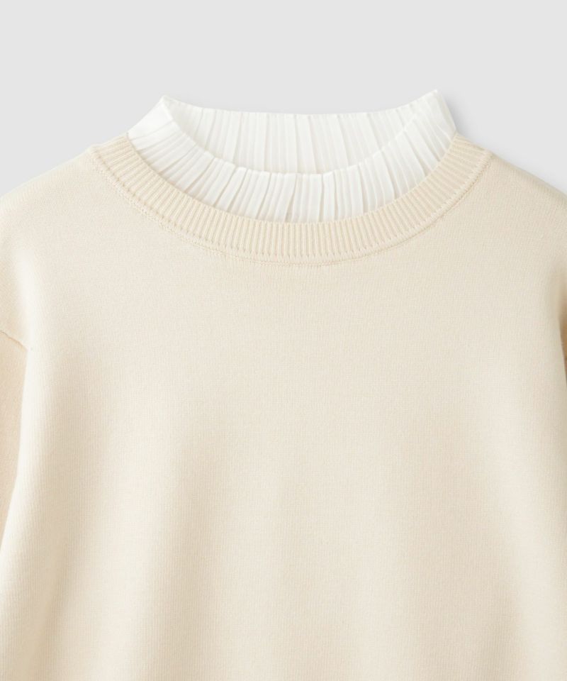 Idnes  襟プリーツドッキングニット レディース商品画像-21