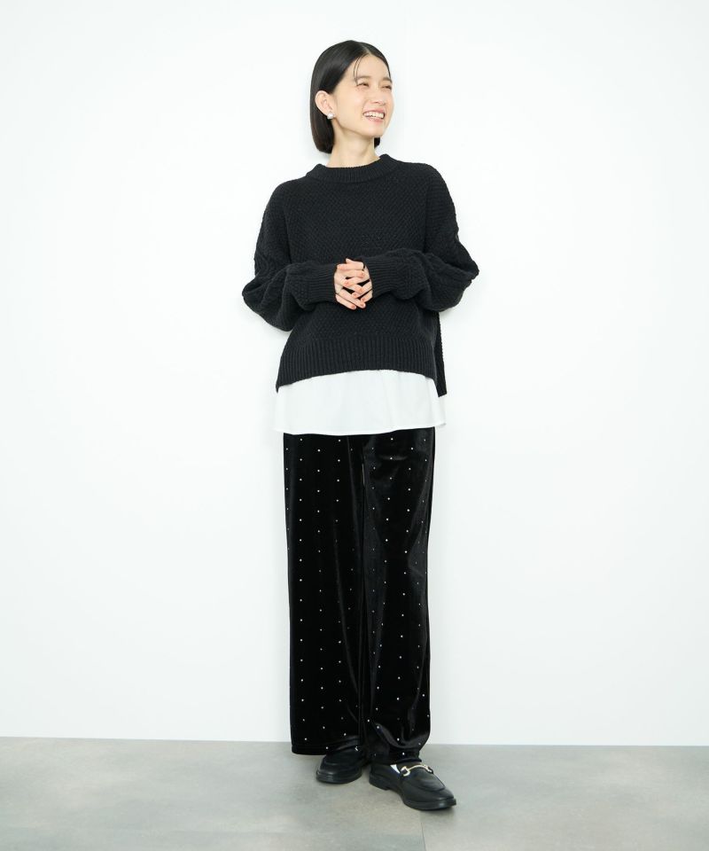 Idnes  シャツレイヤードニット レディース商品画像-15