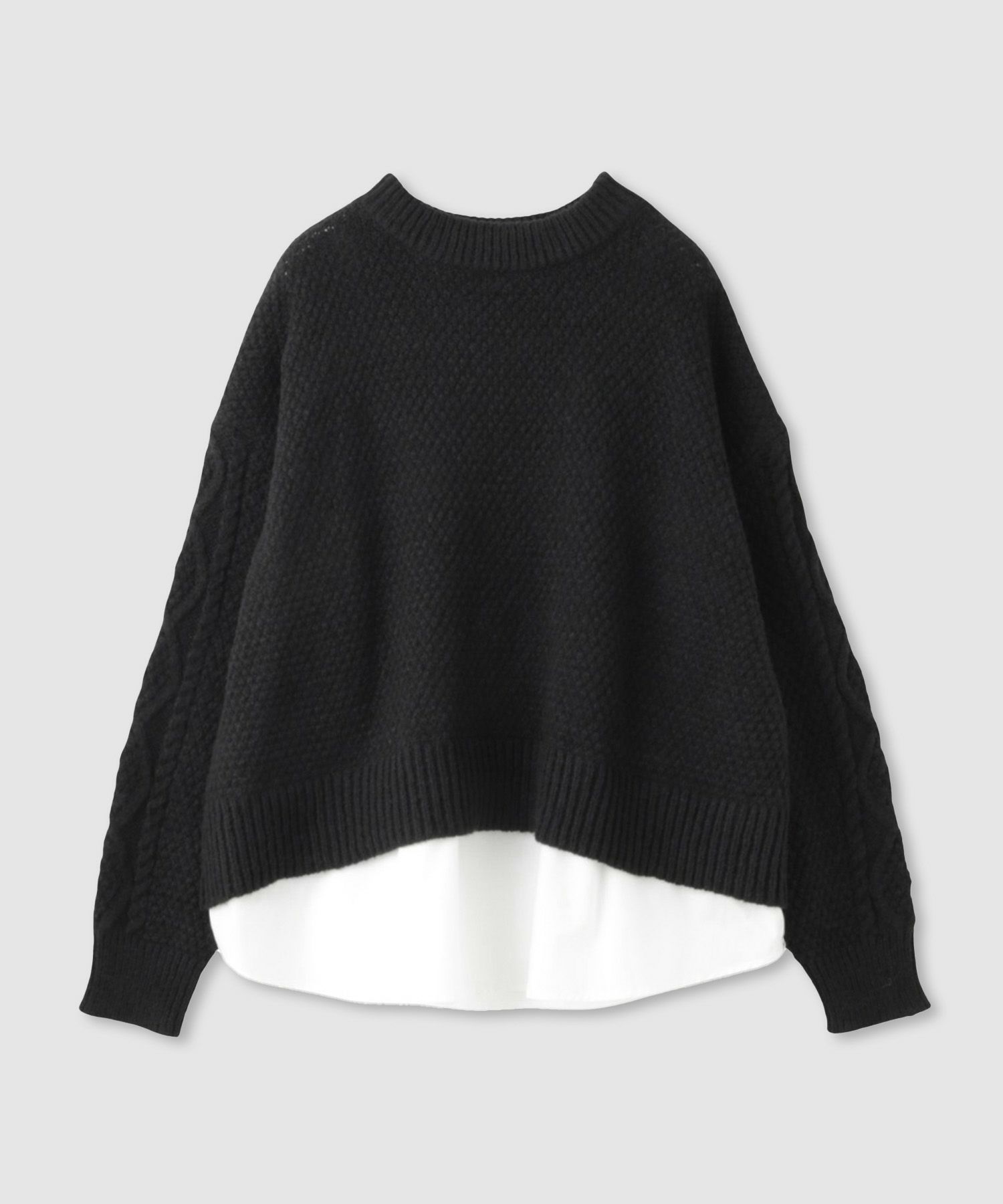 [さらに50%OFF]Idnes  シャツレイヤードニット レディース商品画像-18