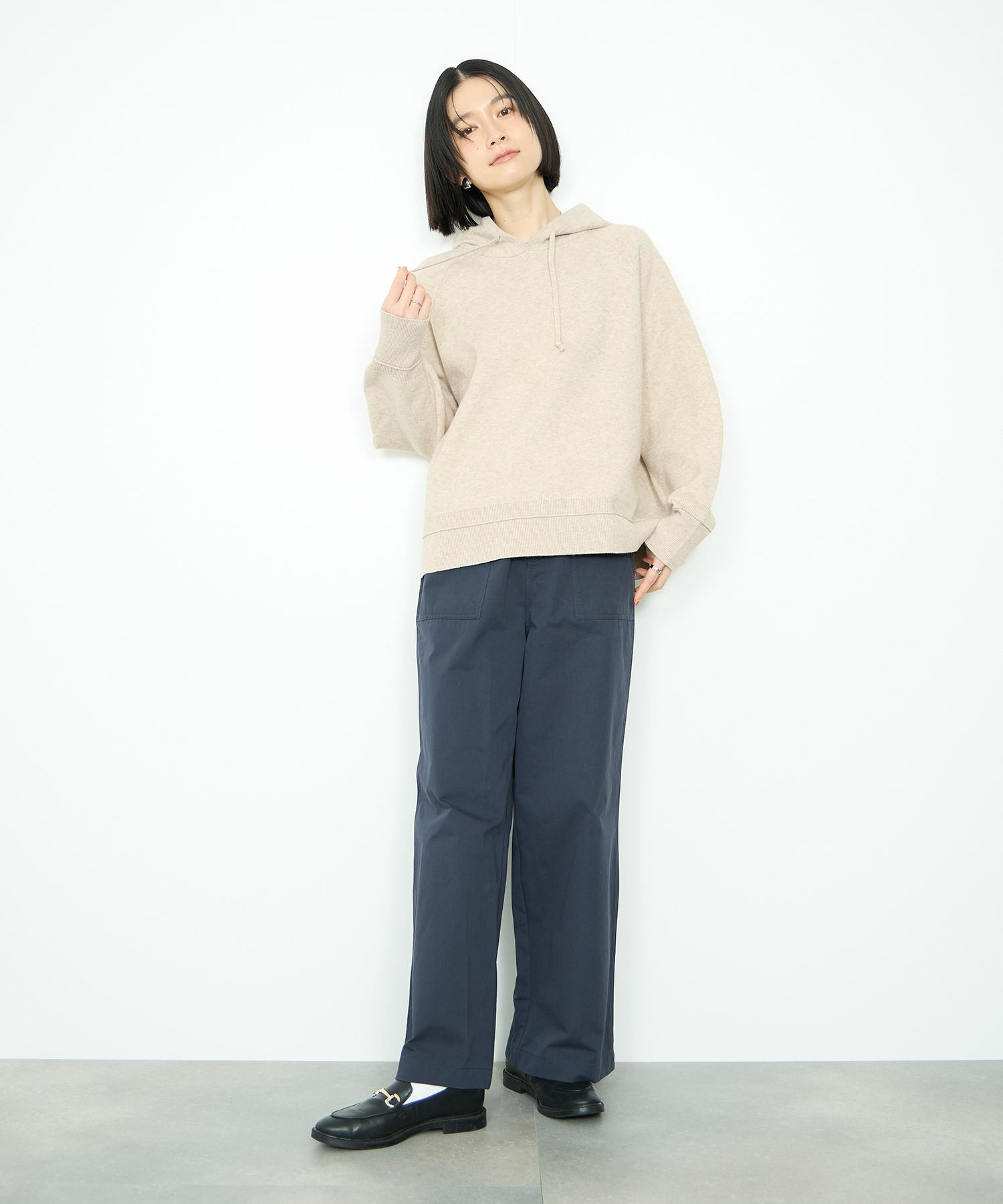 Idnes  フードニットパーカー レディース商品画像-9