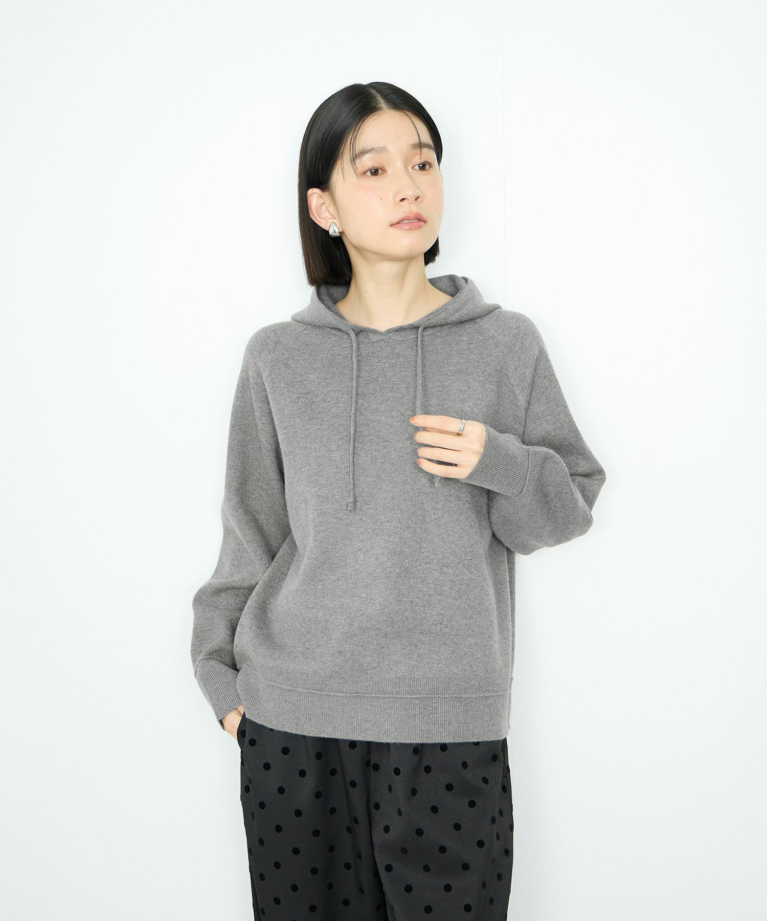 Idnes  フードニットパーカー レディース商品サムネイル-11