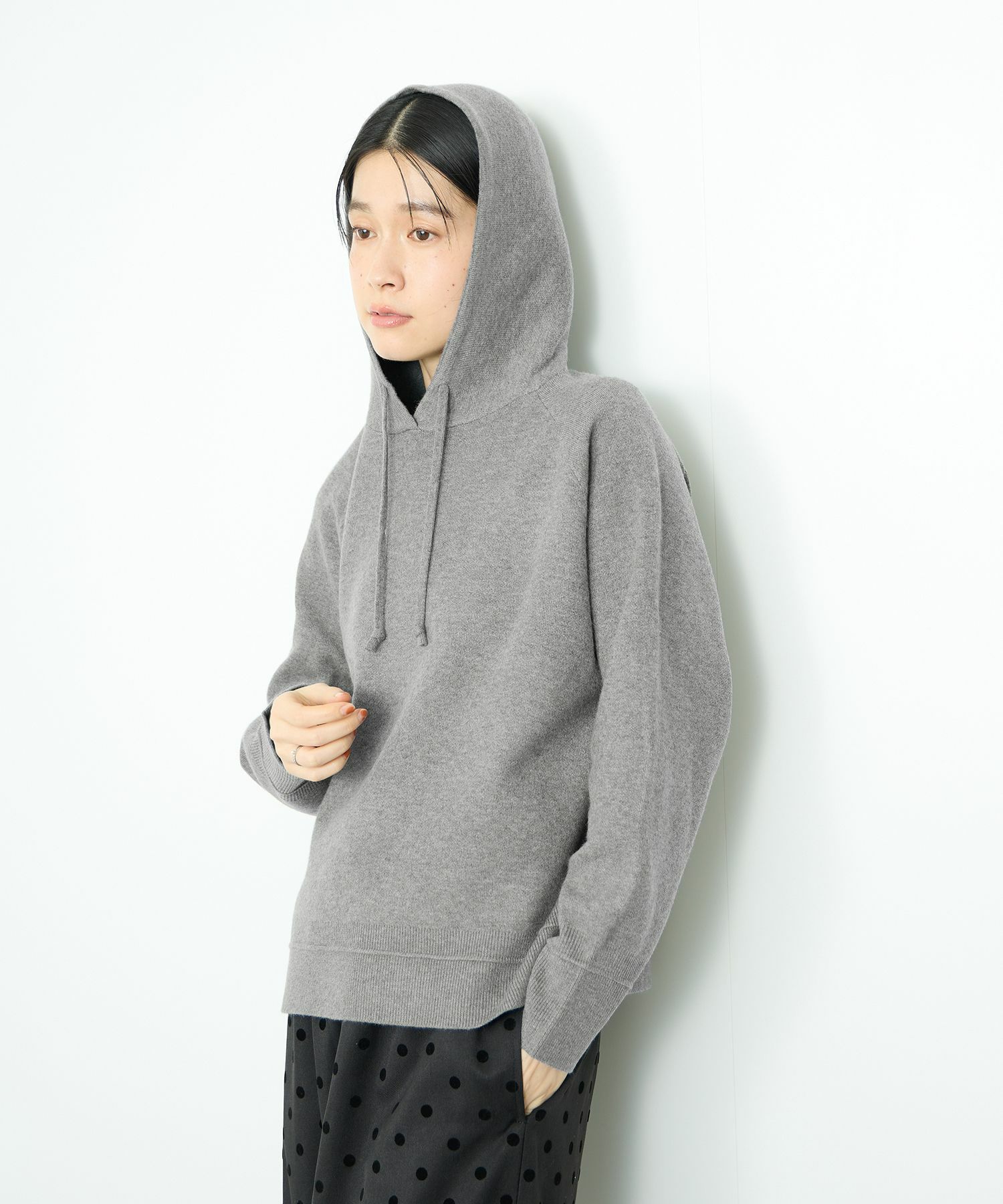 Idnes  フードニットパーカー レディース商品画像-13