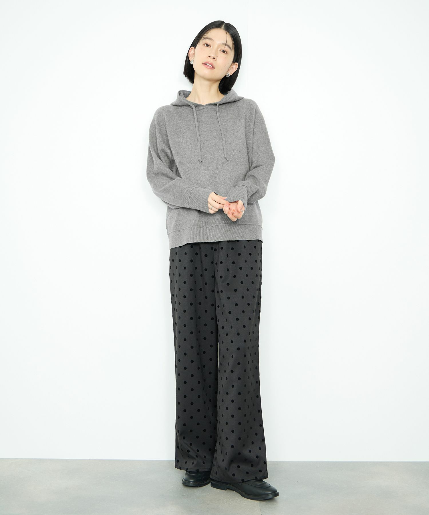 Idnes フードニットパーカー レディース商品画像-15