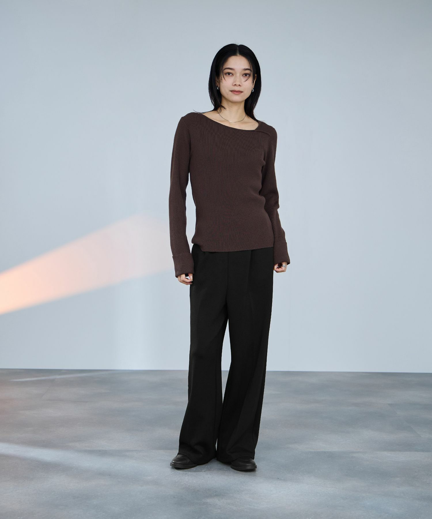 milli de l'air  パフィバック 裏フリースダンボールニット ワイドパンツ レディース商品サムネイル-5