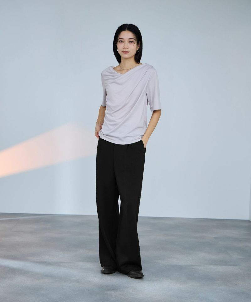 milli de l'air  パフィバック 裏フリースダンボールニット ワイドパンツ レディース商品画像-7