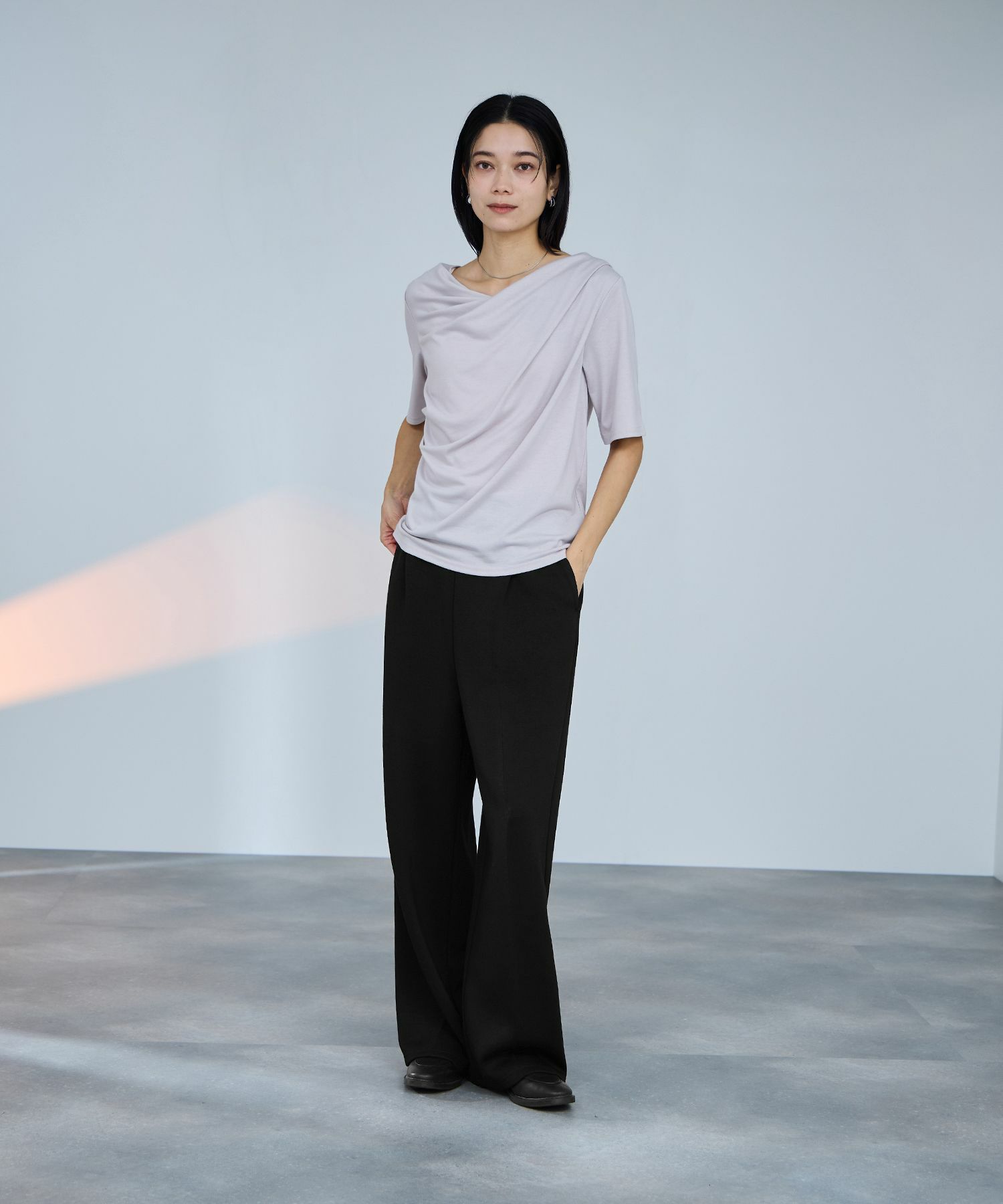 milli de l'air  パフィバック 裏フリースダンボールニット ワイドパンツ レディース商品画像-7