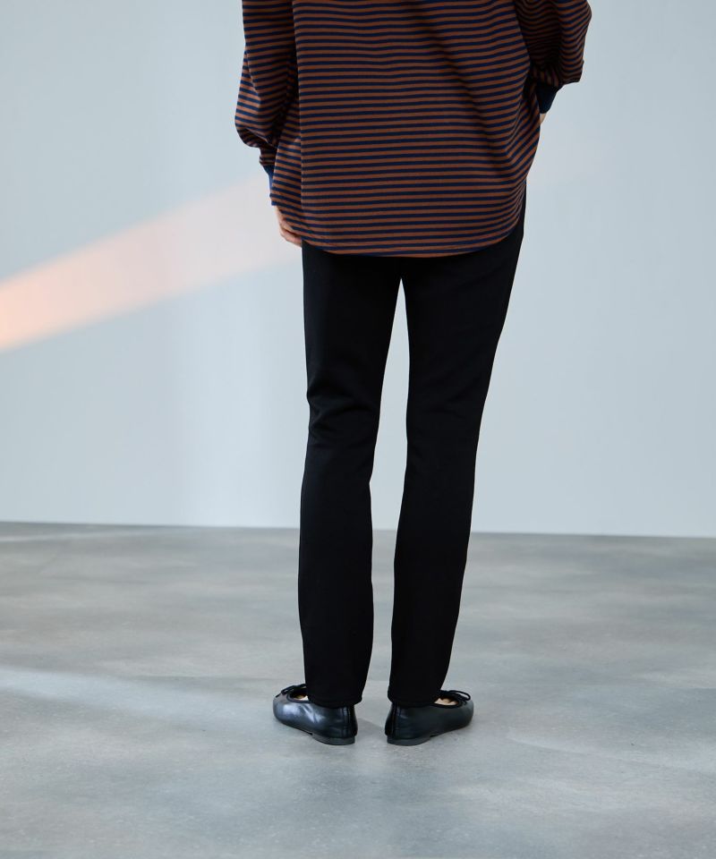 milli de l'air  パフィバック 裏フリースダンボールニット スリムパンツ レディース商品画像-4