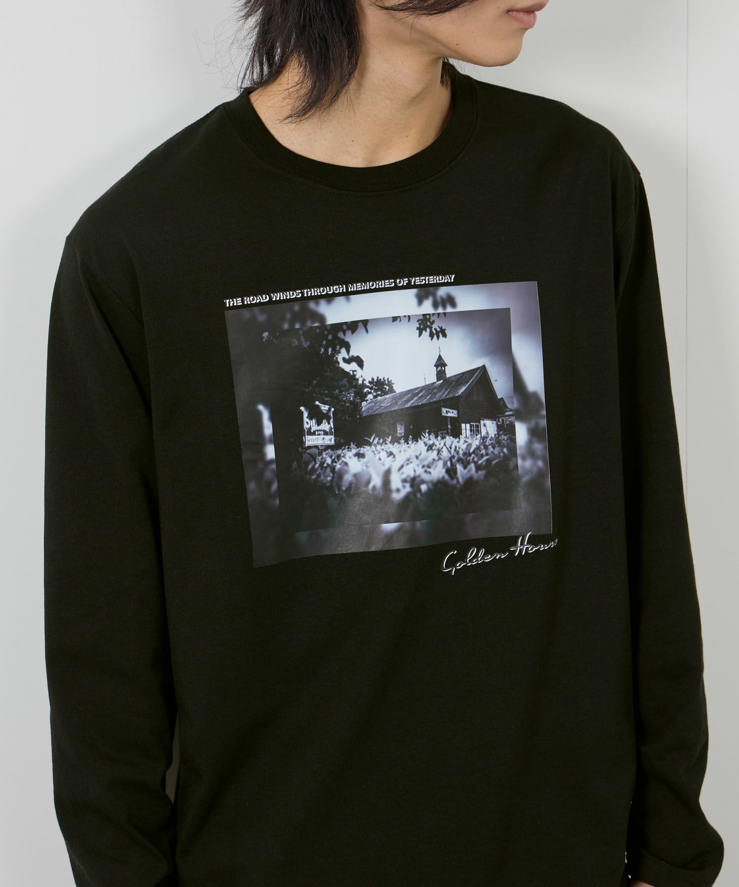 T-GRAPHICS フォトプリント長袖Tシャツ メンズ