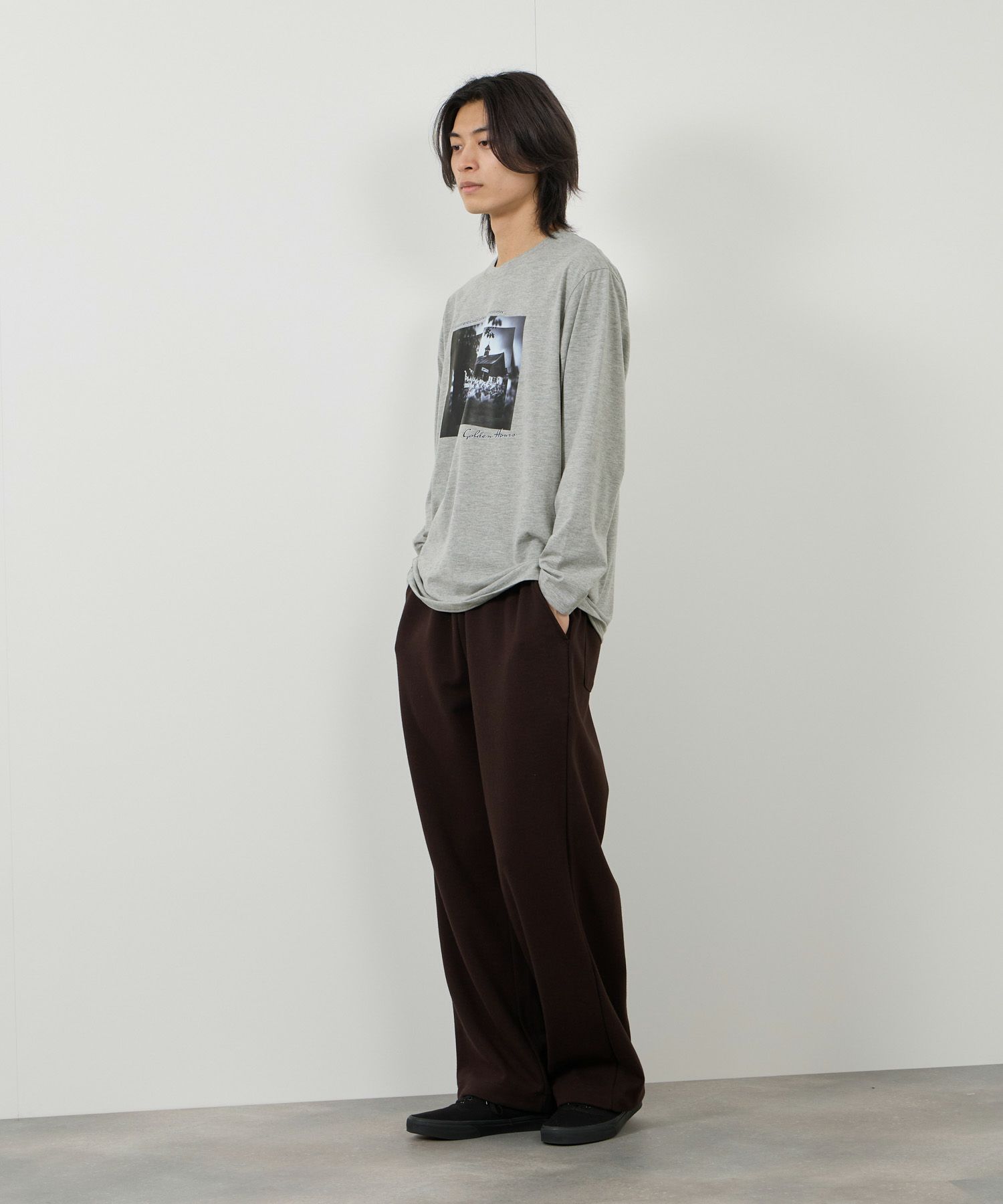 T-GRAPHICS フォトプリント長袖Tシャツ メンズ