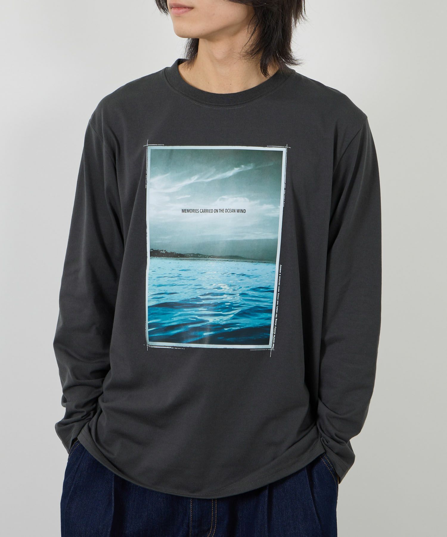 T-GRAPHICS フォトプリント長袖Tシャツ メンズ