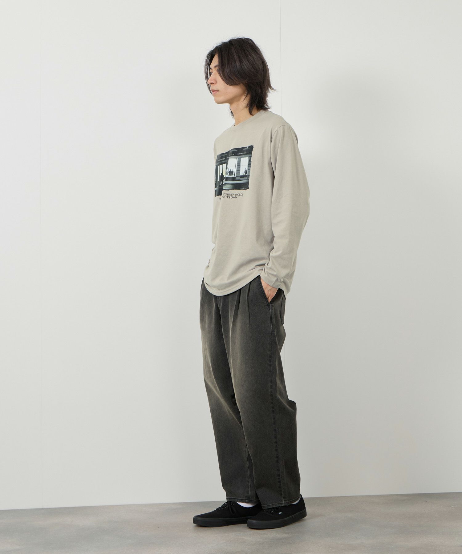 T-GRAPHICS フォトプリント長袖Tシャツ メンズ