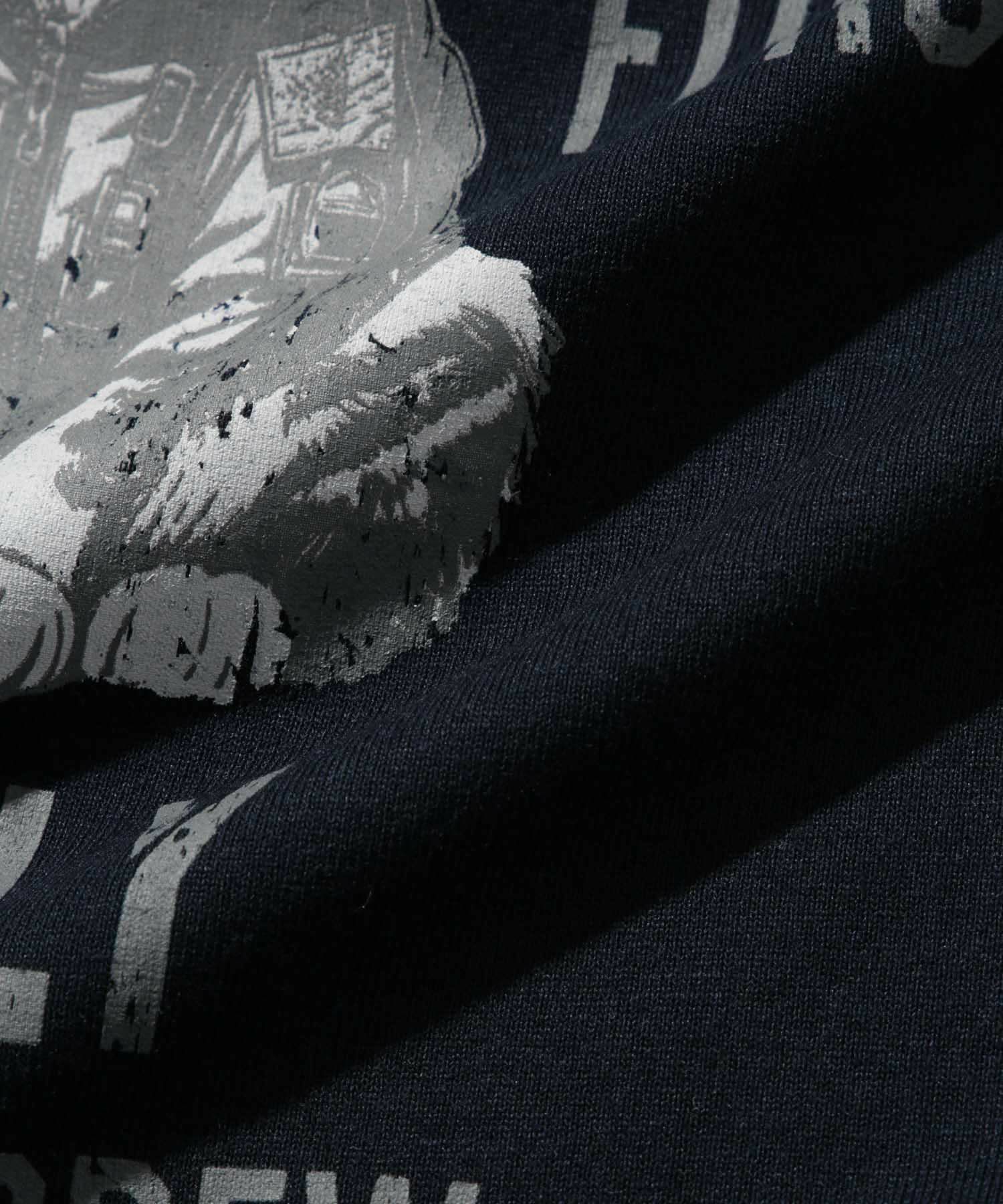 T-GRAPHICS アニマルプリント長袖Tシャツ メンズ