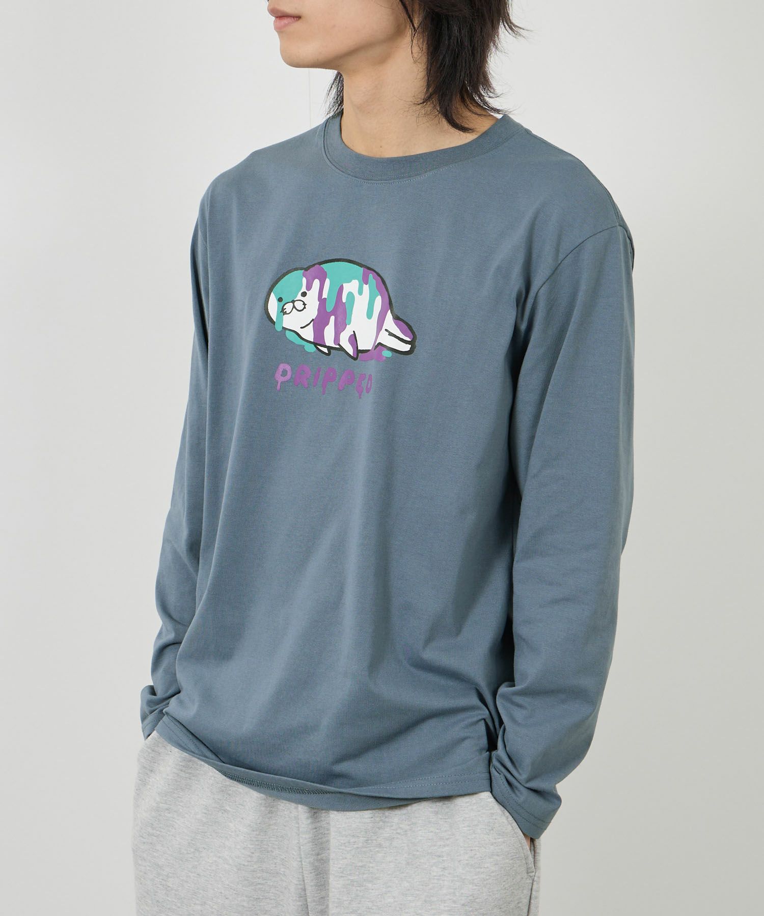T-GRAPHICS ビビットアニマル長袖Tシャツ メンズ