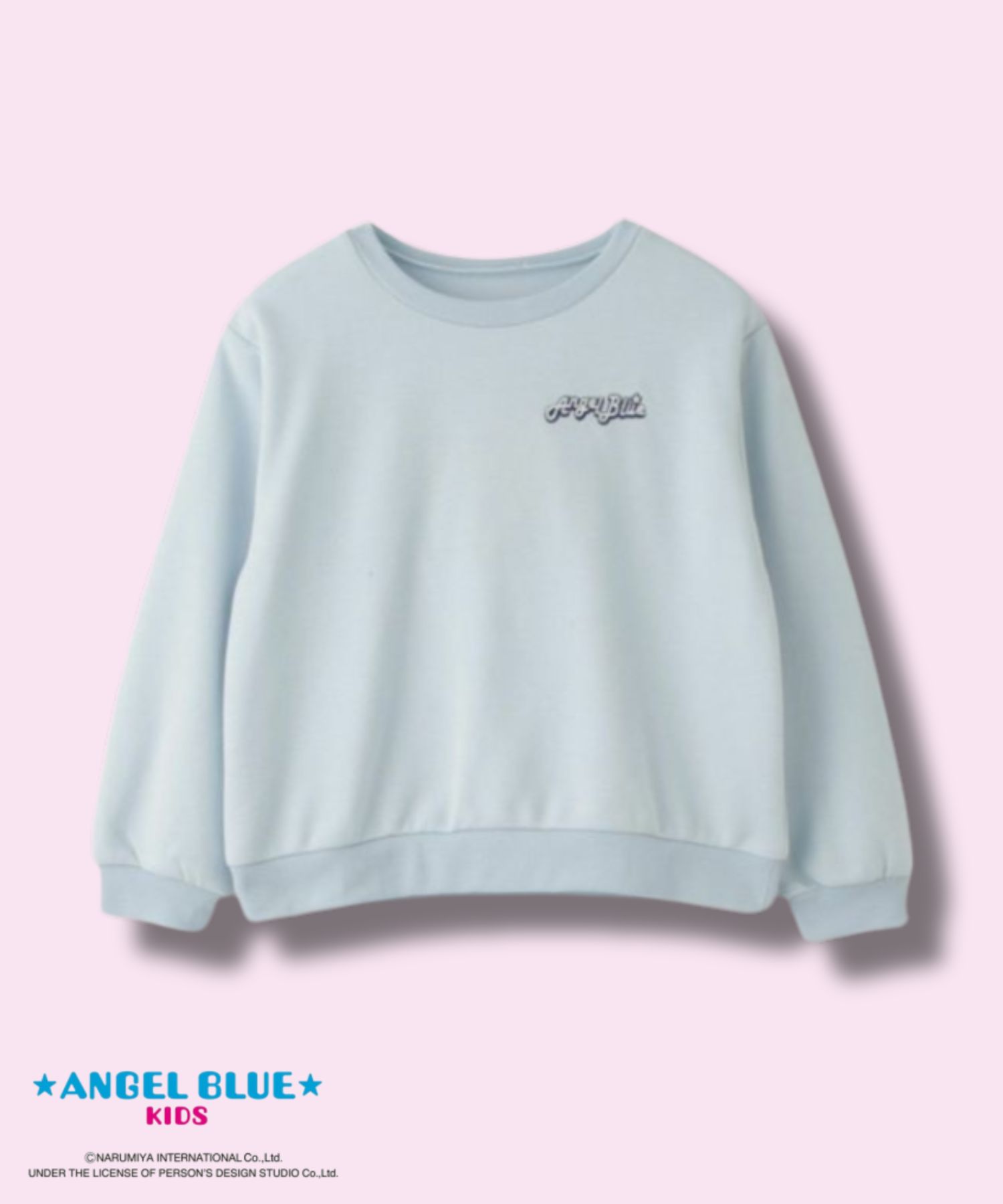 ANGEL BLUE  ポンチ素材刺繍プリントトレーナー キッズ商品サムネイル-2