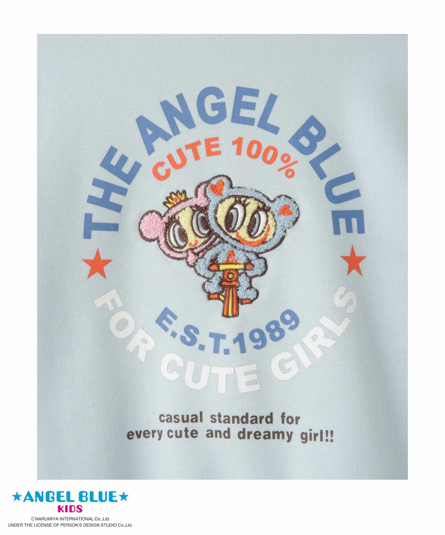 ANGEL BLUE  ポンチ素材刺繍プリントトレーナー キッズ商品画像-6