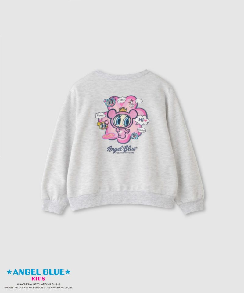 ANGEL BLUE  ポンチ素材花プリントトレーナー キッズ商品画像-1