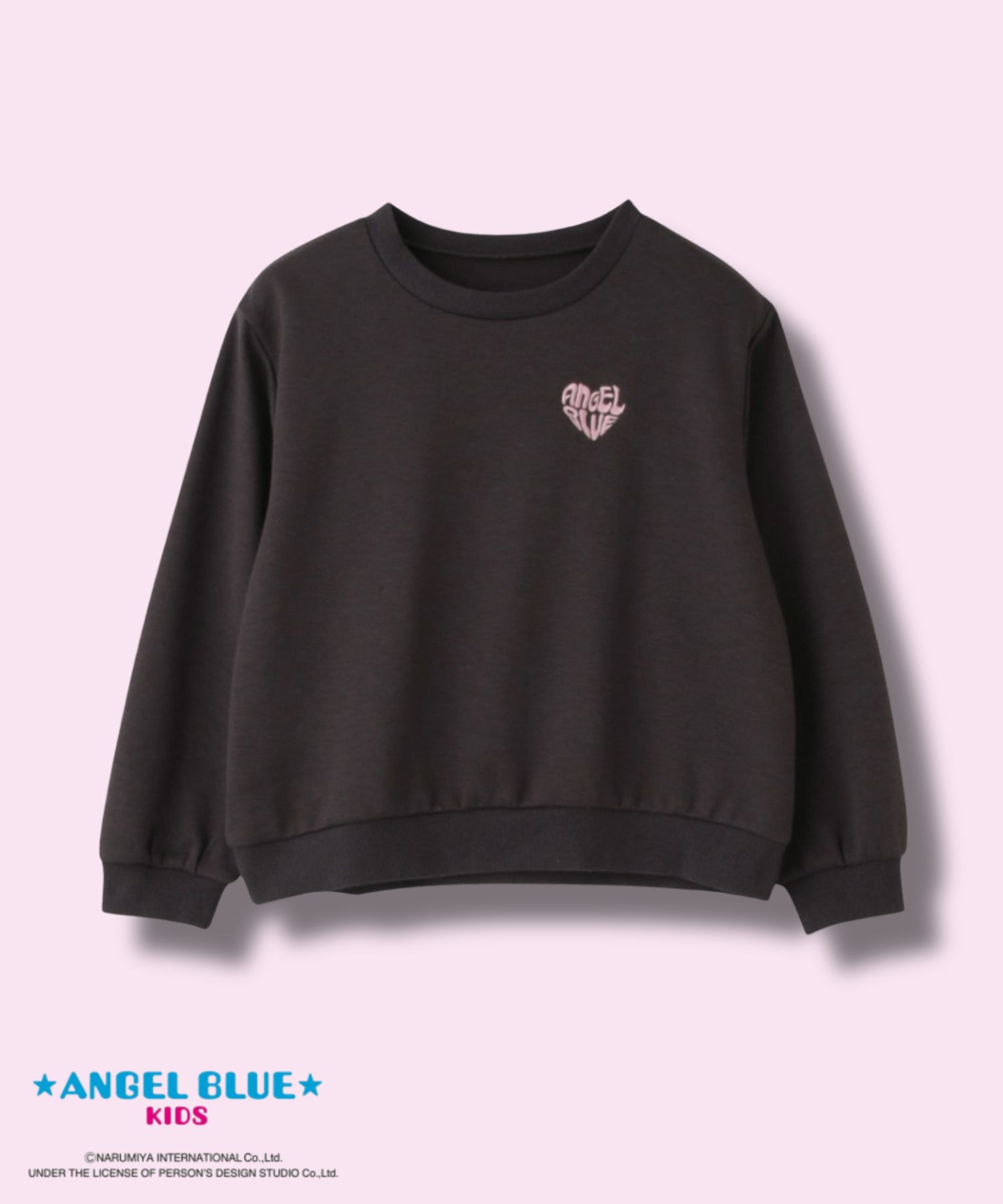 ANGEL BLUE  ポンチ素材ハートプリントトレーナー キッズ商品サムネイル-2