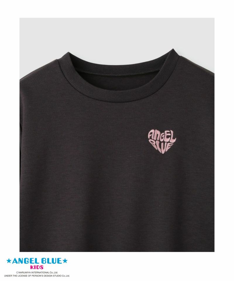 [値下げ]ANGEL BLUE  ポンチ素材ハートプリントトレーナー キッズ商品画像-3
