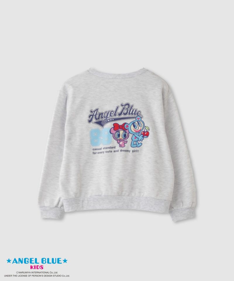 [値下げ]ANGEL BLUE  ポンチ素材刺繍プリントトレーナー キッズ商品画像-1