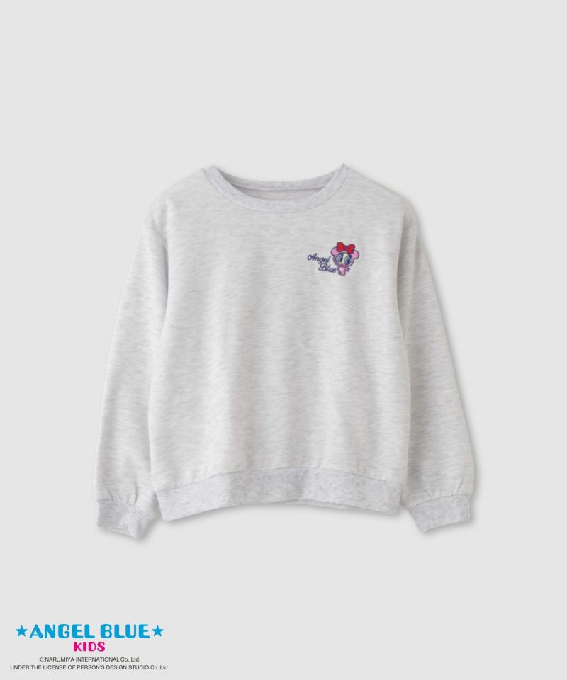 [値下げ]ANGEL BLUE  ポンチ素材刺繍プリントトレーナー キッズ商品画像-2