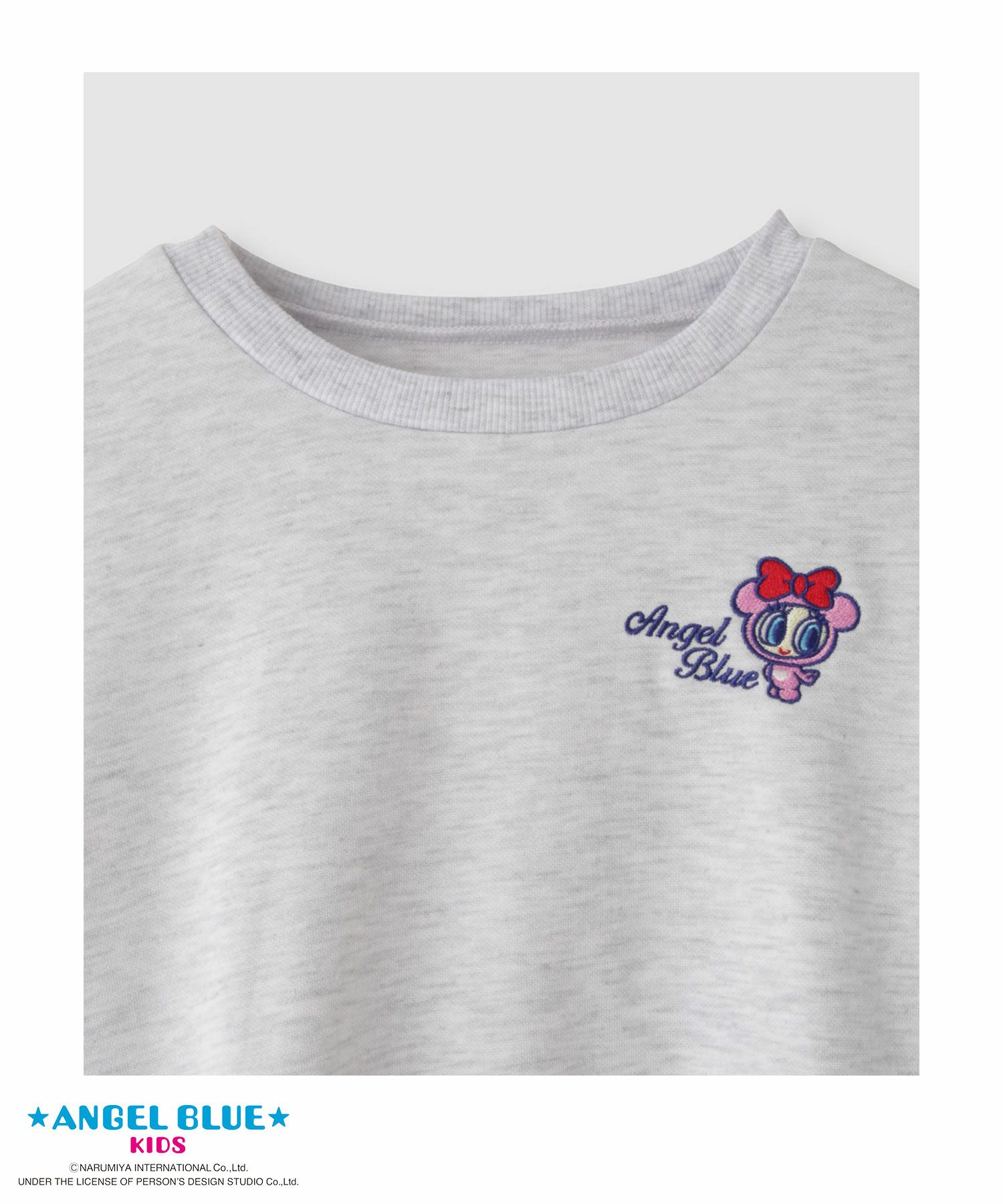 ANGEL BLUE  ポンチ素材刺繍プリントトレーナー キッズ商品サムネイル-3