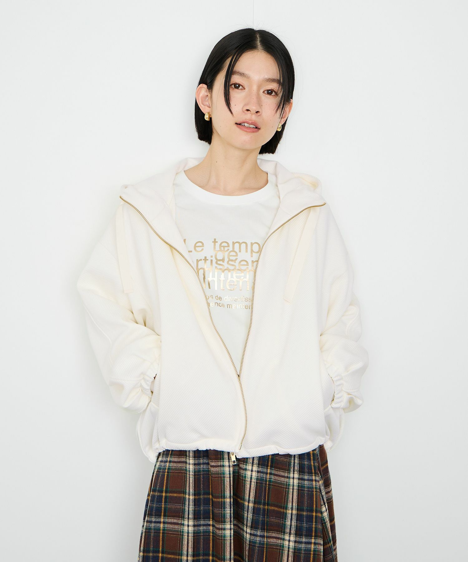 [最終さらに50%OFF]Idnes  カルゼフードブルゾン レディース商品サムネイル-2