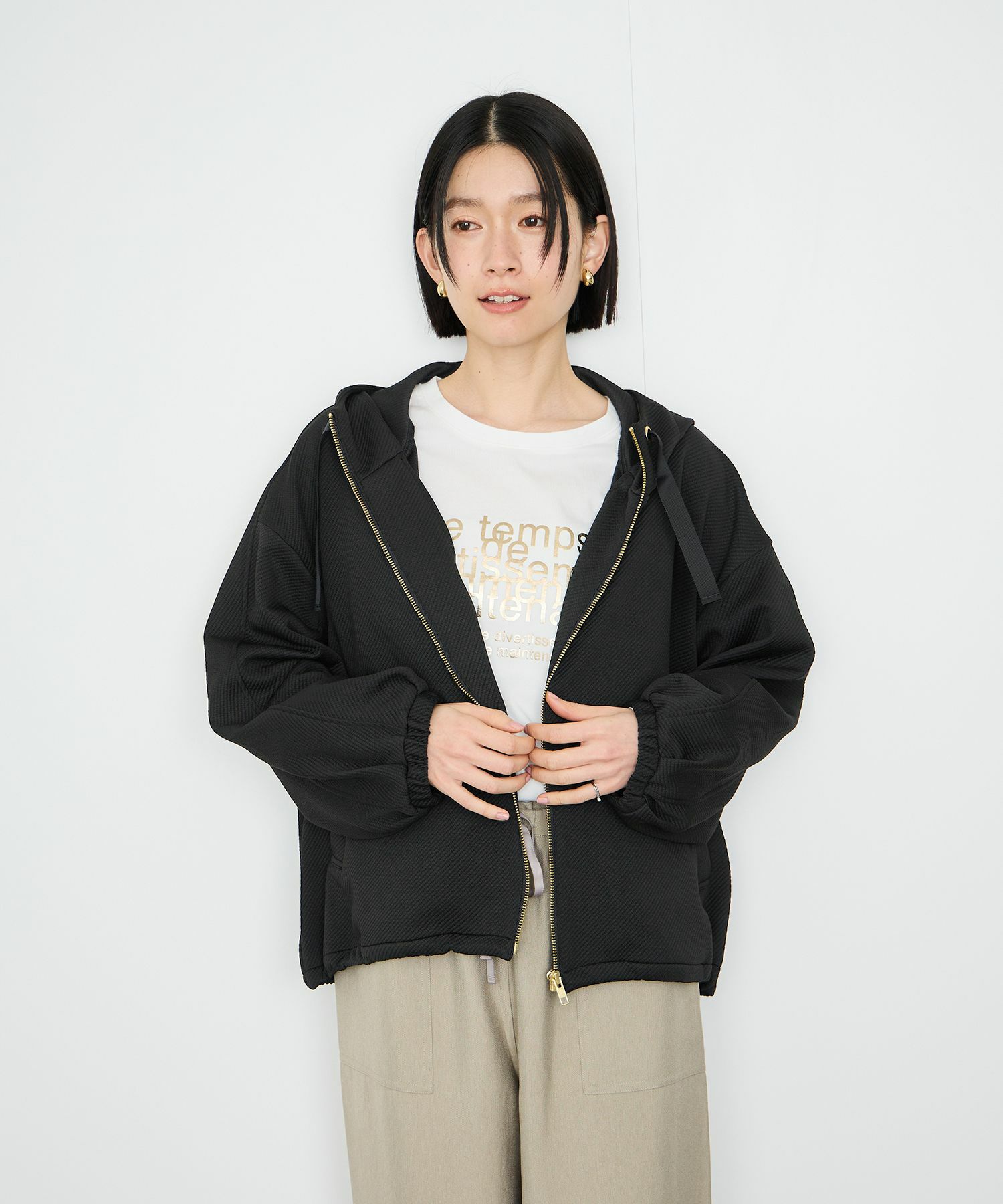 [最終さらに50%OFF]Idnes  カルゼフードブルゾン レディース商品サムネイル-3