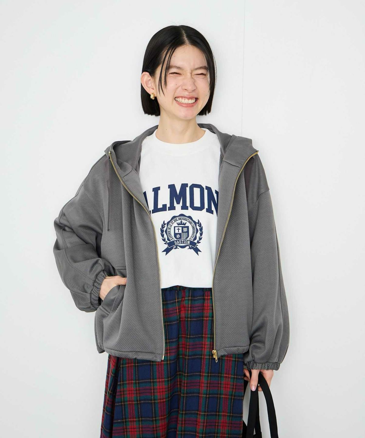 Idnes カルゼフードブルゾン レディース