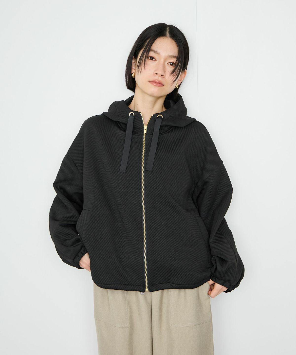 Idnes カルゼフードブルゾン レディース