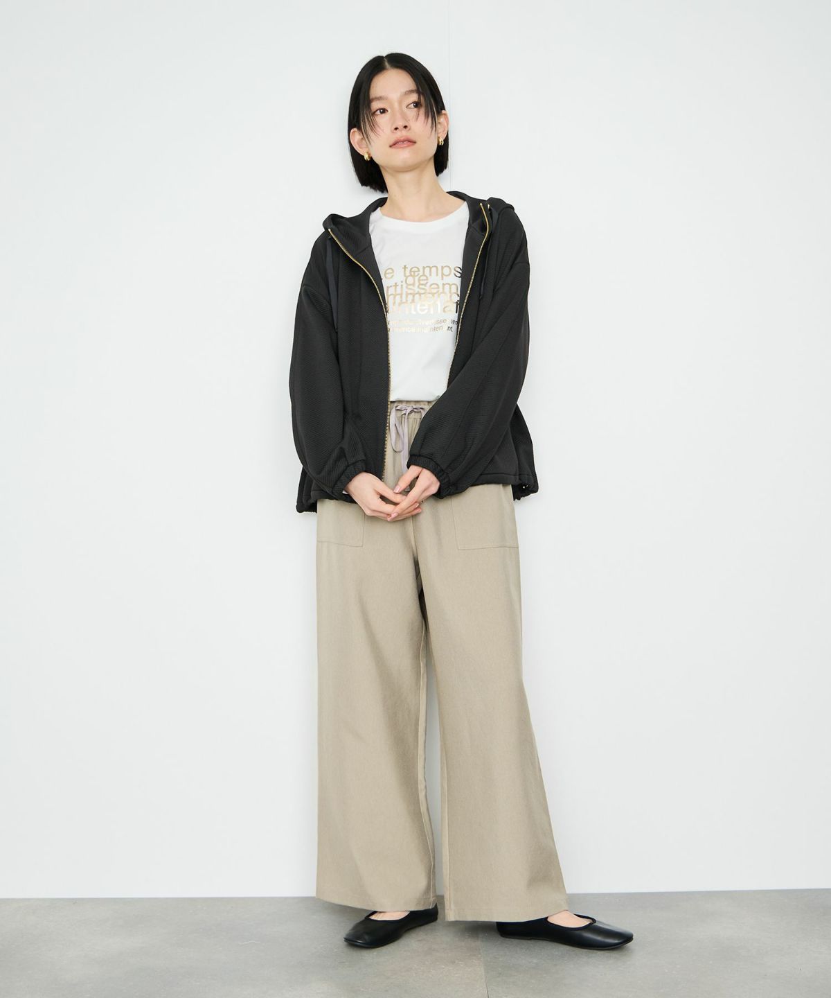 Idnes カルゼフードブルゾン レディース