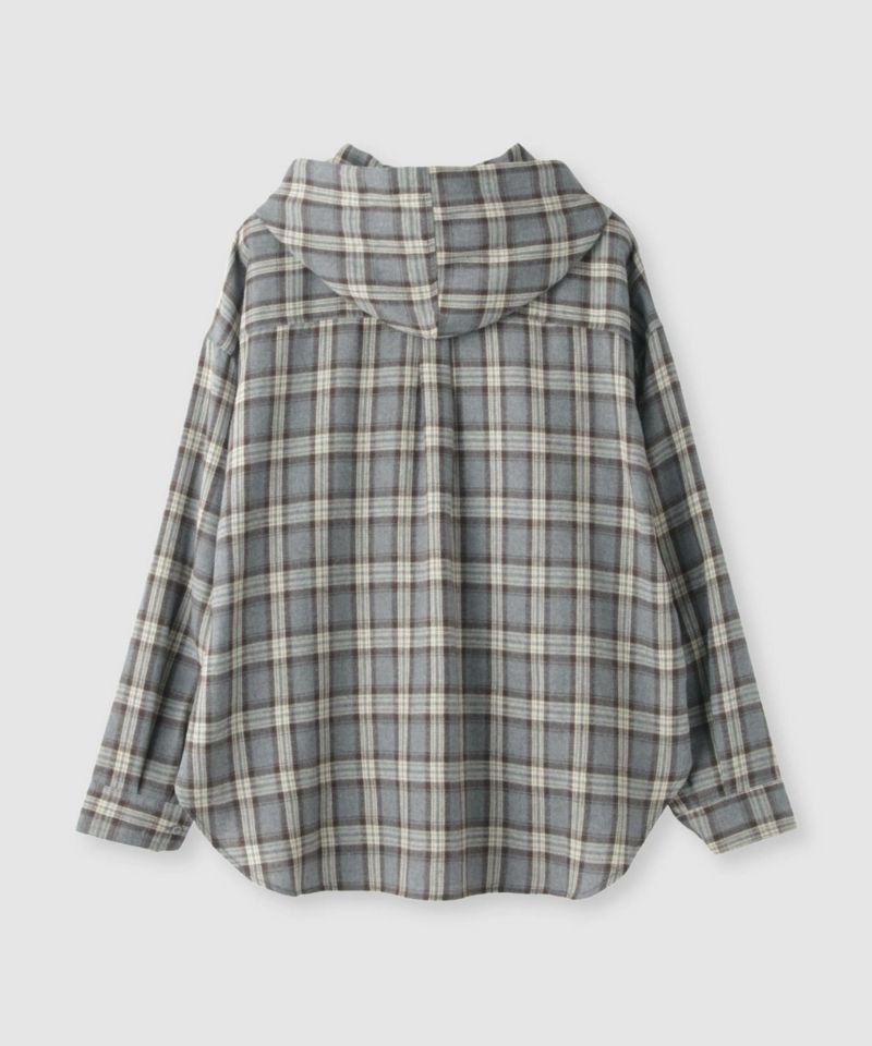 Idnes  フードネルチェックシャツ レディース商品画像-4