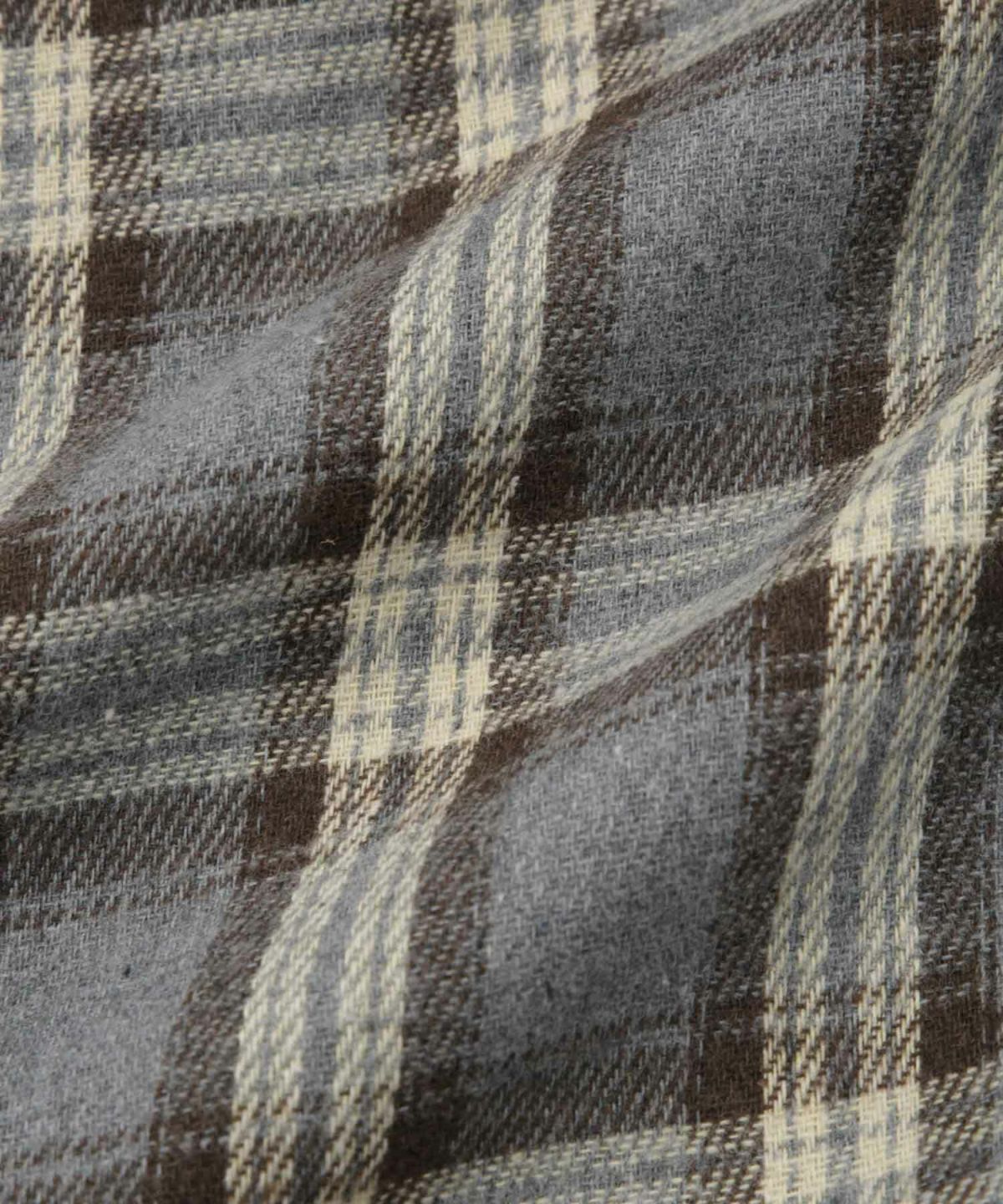 Idnes フードネルチェックシャツ レディース