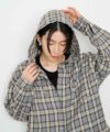 Idnes  フードネルチェックシャツ レディース商品サムネイル-8