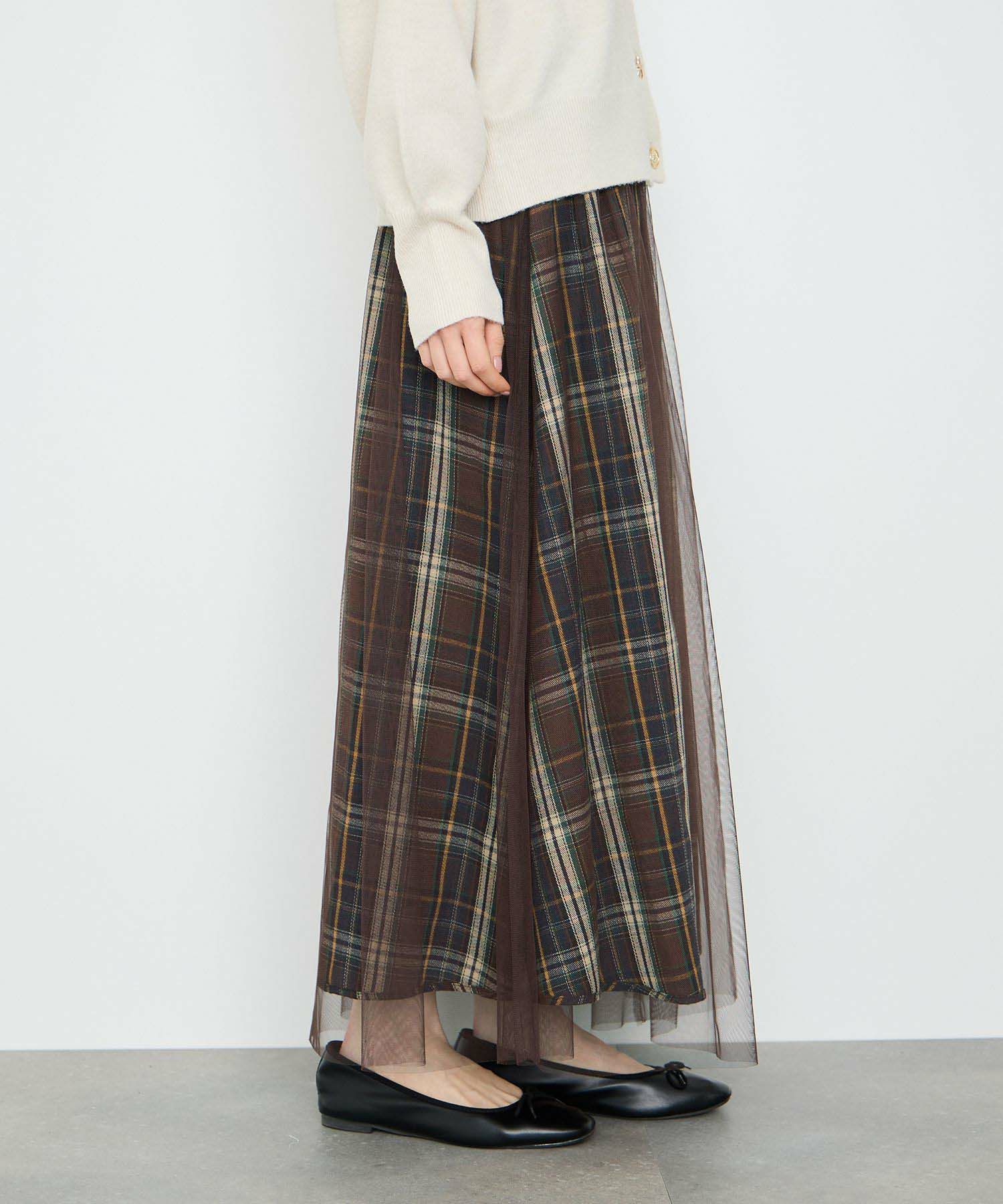 Idnes  リバーシブルネルチェックスカート レディース商品画像-3