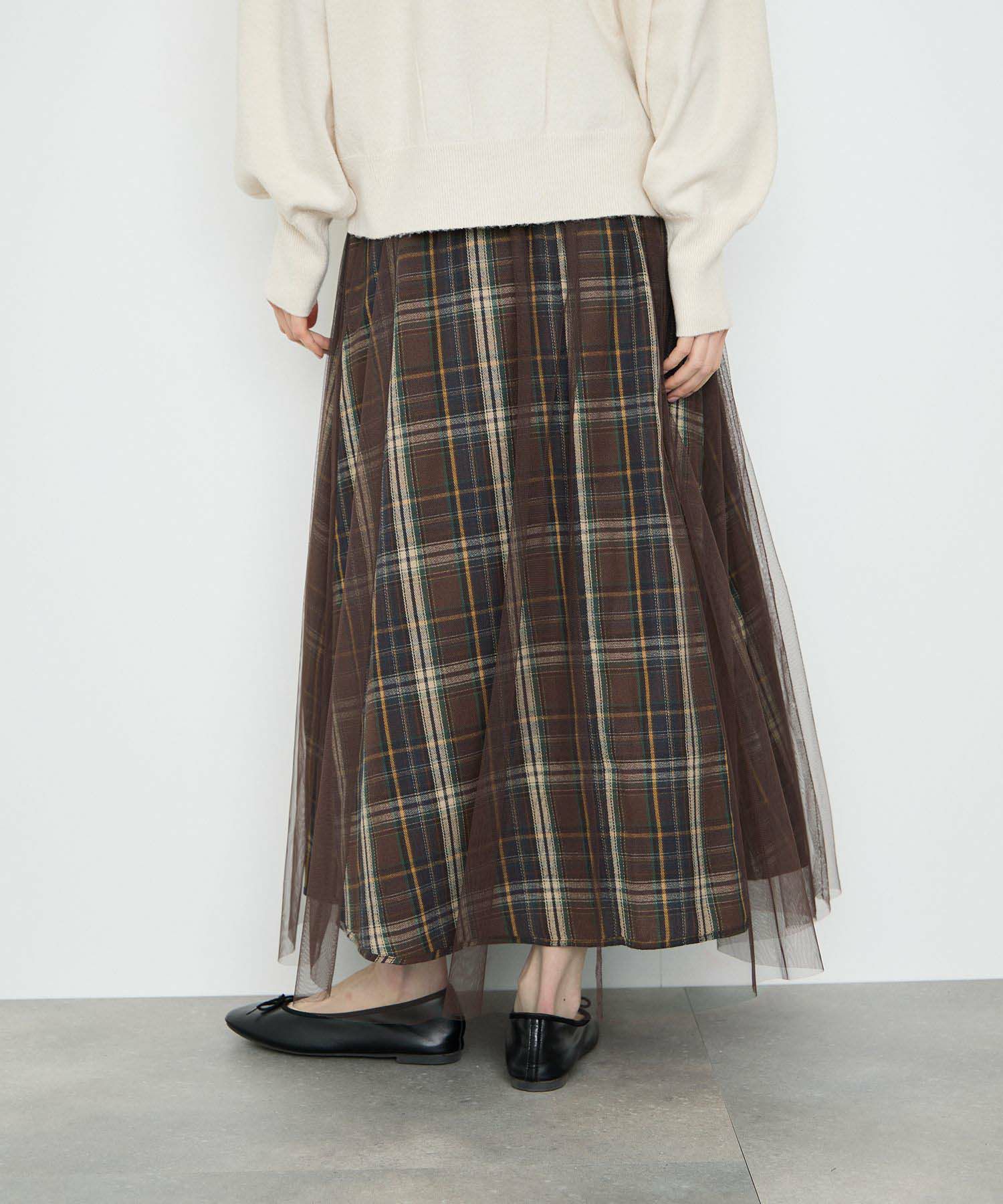 Idnes リバーシブルネルチェックスカート レディース商品サムネイル-4