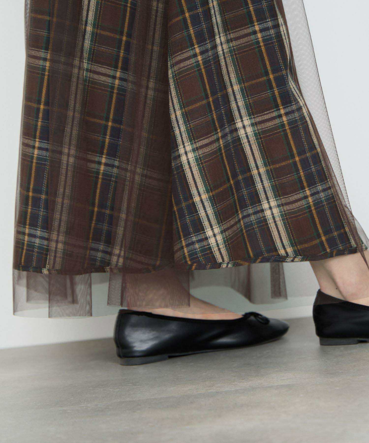  Idnes リバーシブルネルチェックスカート レディース