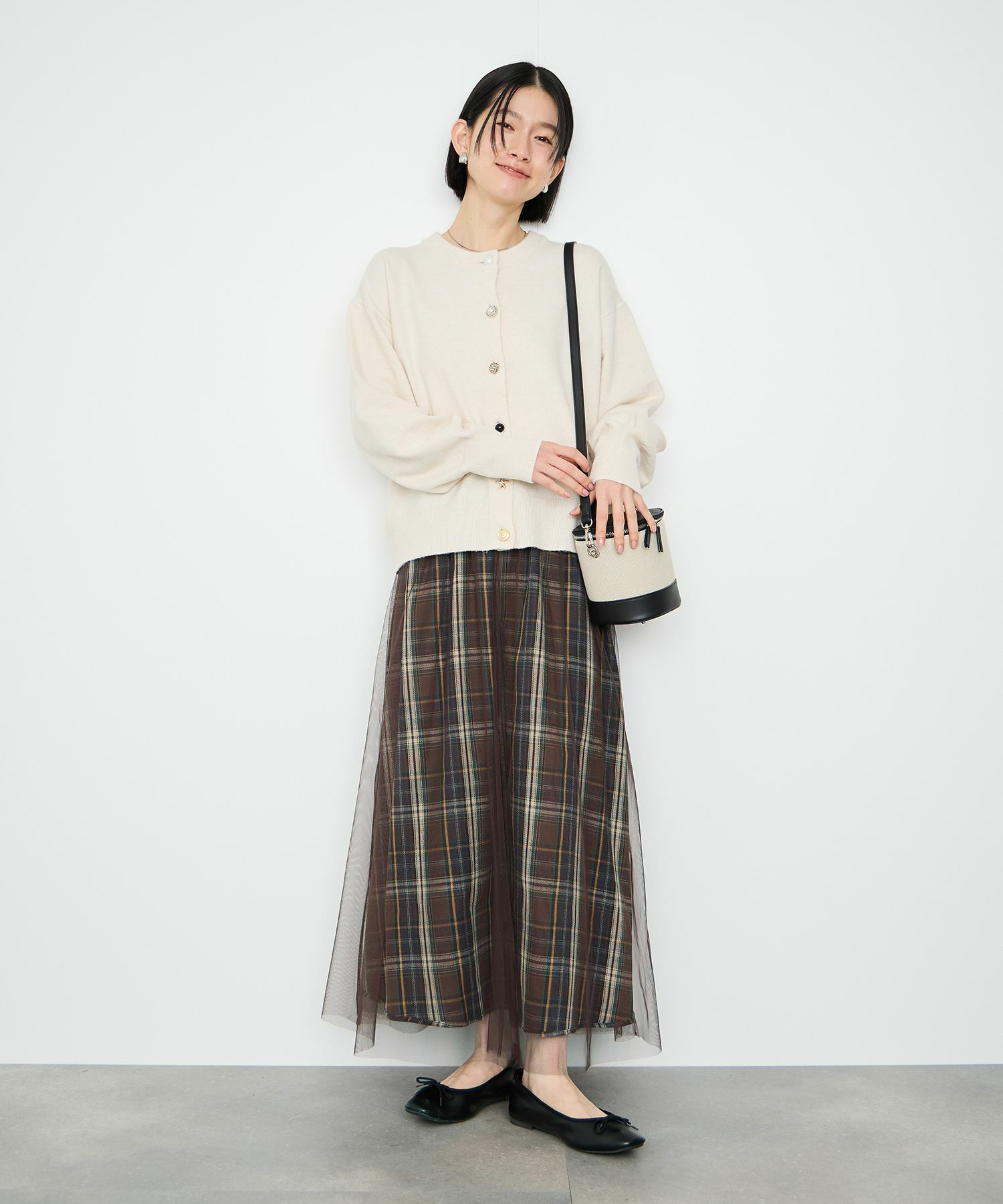 Idnes  リバーシブルネルチェックスカート レディース商品画像-10