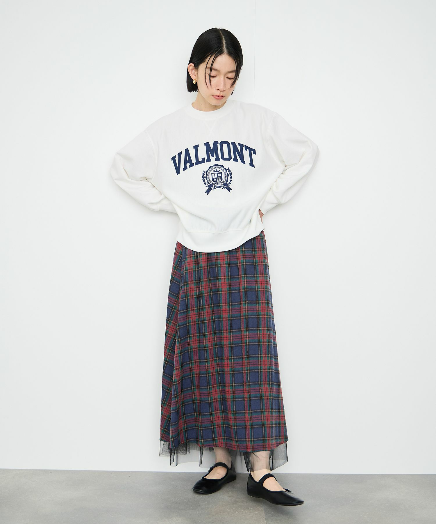 Idnes  リバーシブルネルチェックスカート レディース商品画像-17